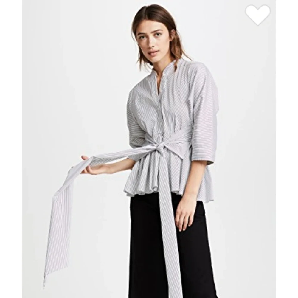 NWOT Tome Striped Peplum Shirt - Picture 2 of 15